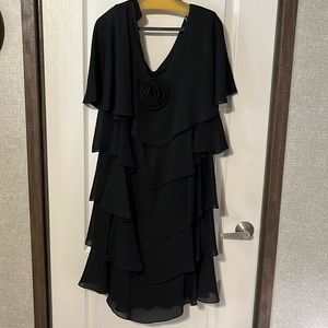 Black evening dress, multi layered fully lined chiffon